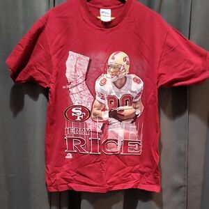 VINTAGE Red Jerry Rice Graphic T-Shirt